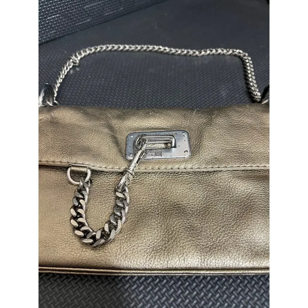 MICHAEL KORS VINTAGE Champagne color and metallic chain‎ shoulder bag / clutch